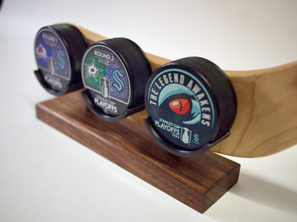 Hat Trick Holder – Freestanding 3-Puck Display (No Engraving)-SQ4538878