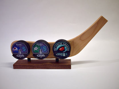 Hat Trick Holder – Freestanding 3-Puck Display (No Engraving)-SQ4538878